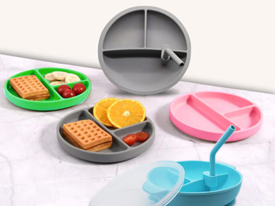嬰童硅膠餐盤，萌趣造型+強勁吸力，寶寶獨立進食好幫手